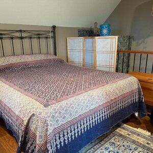 Kantha cotton bedspread, King Size